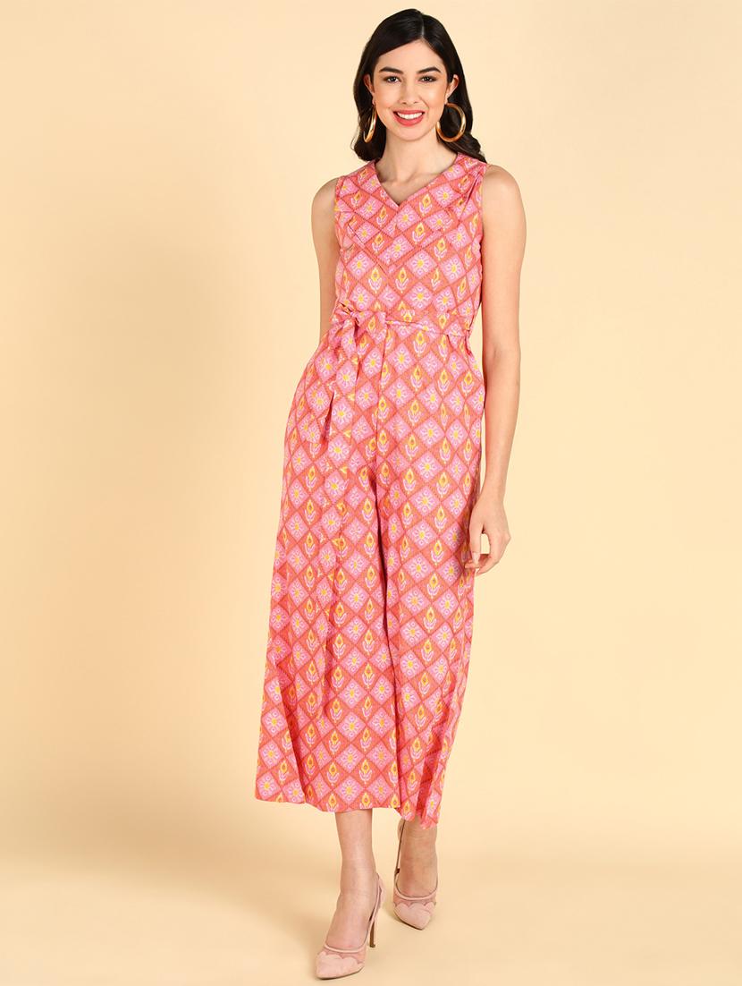 printed full leg jumpsuit - 19336366 - Standard Image - 1