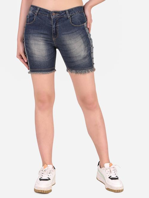 women mid rise denim shorts  - 19336972 -  Standard Image - 0