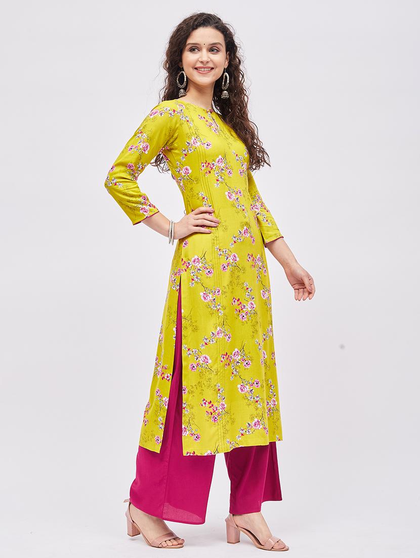 printed kurta palazzo set - 19337008 - Standard Image - 1