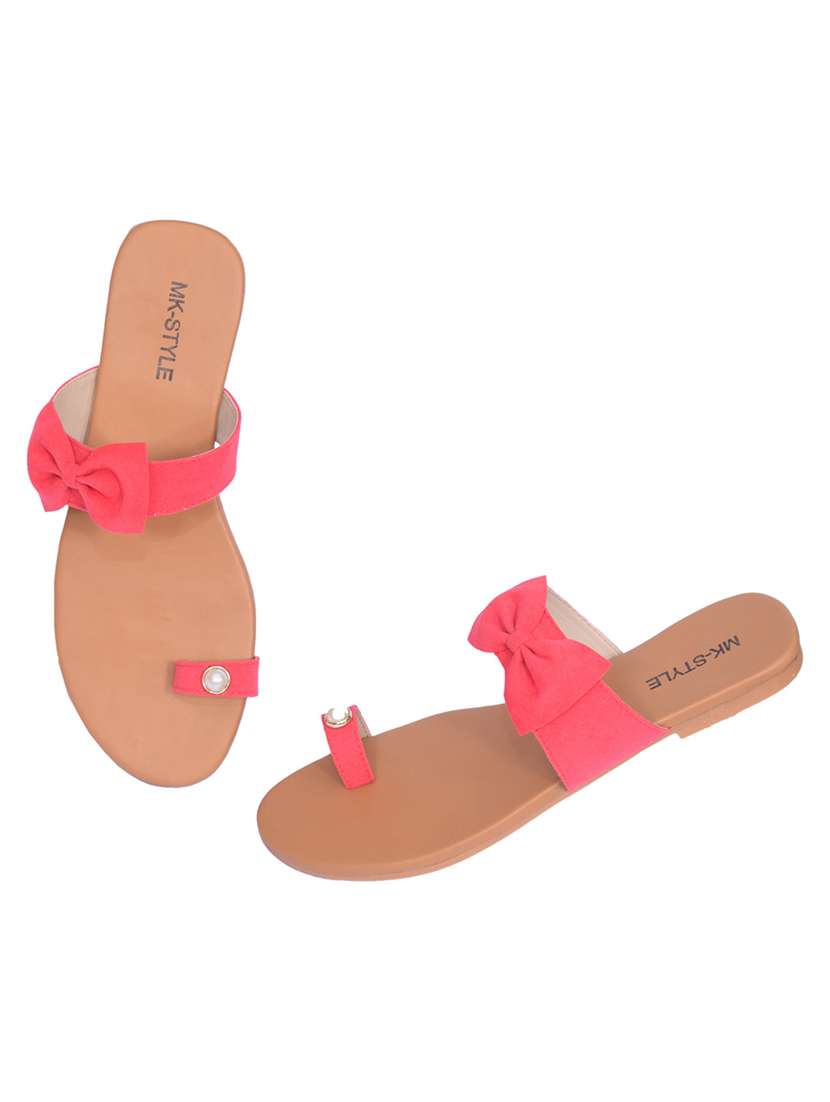 pink slip on sandal - 19337731 -  Standard Image - 1