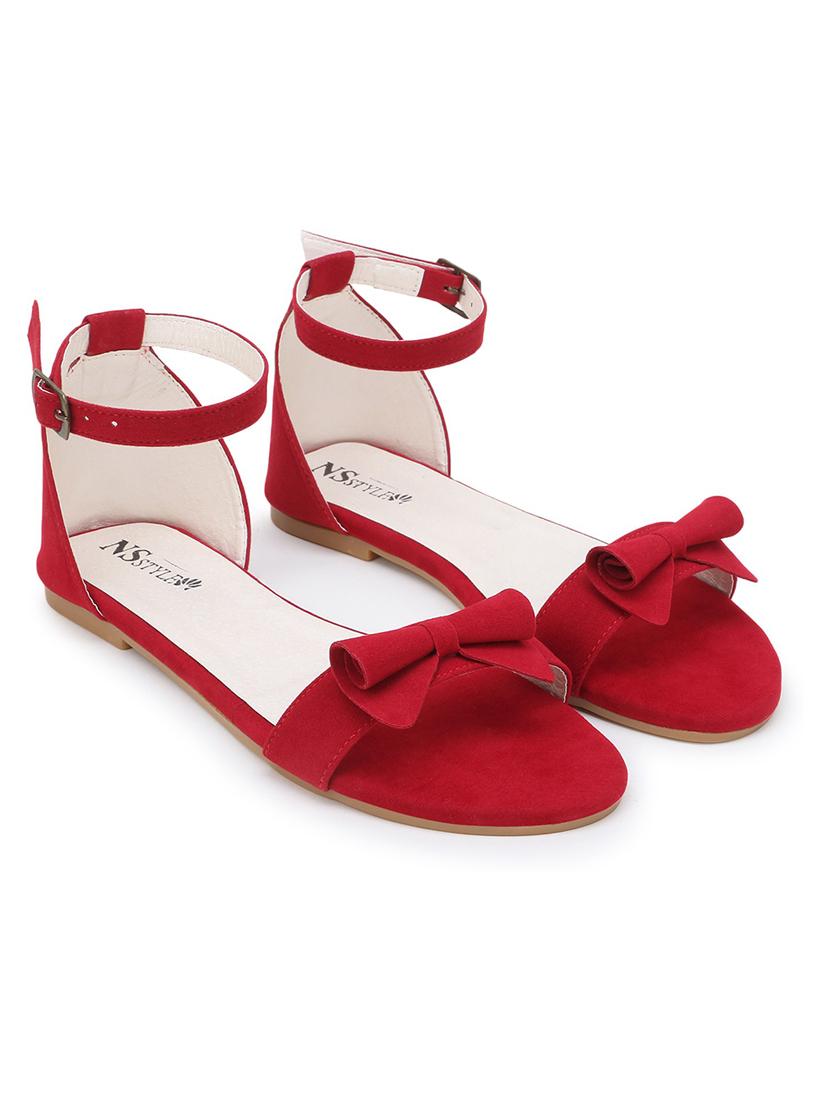 red ankle strap sandal - 19338021 - Standard Image - 1