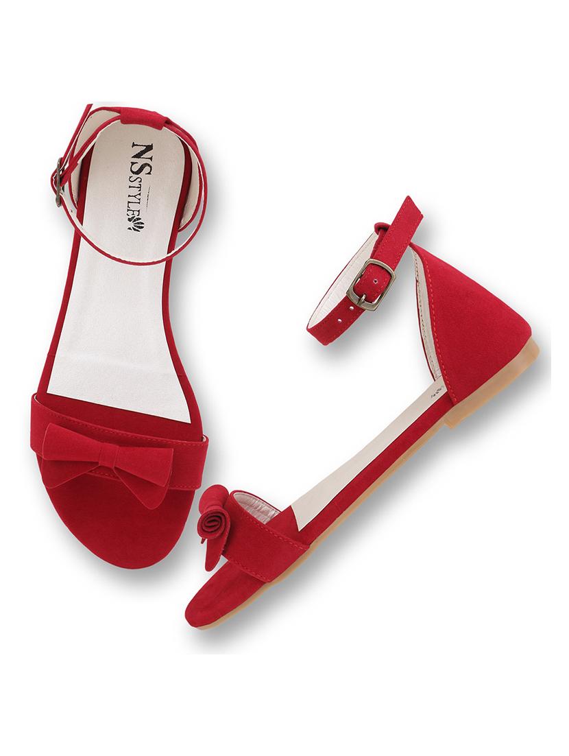 red ankle strap sandal - 19338021 - Standard Image - 4