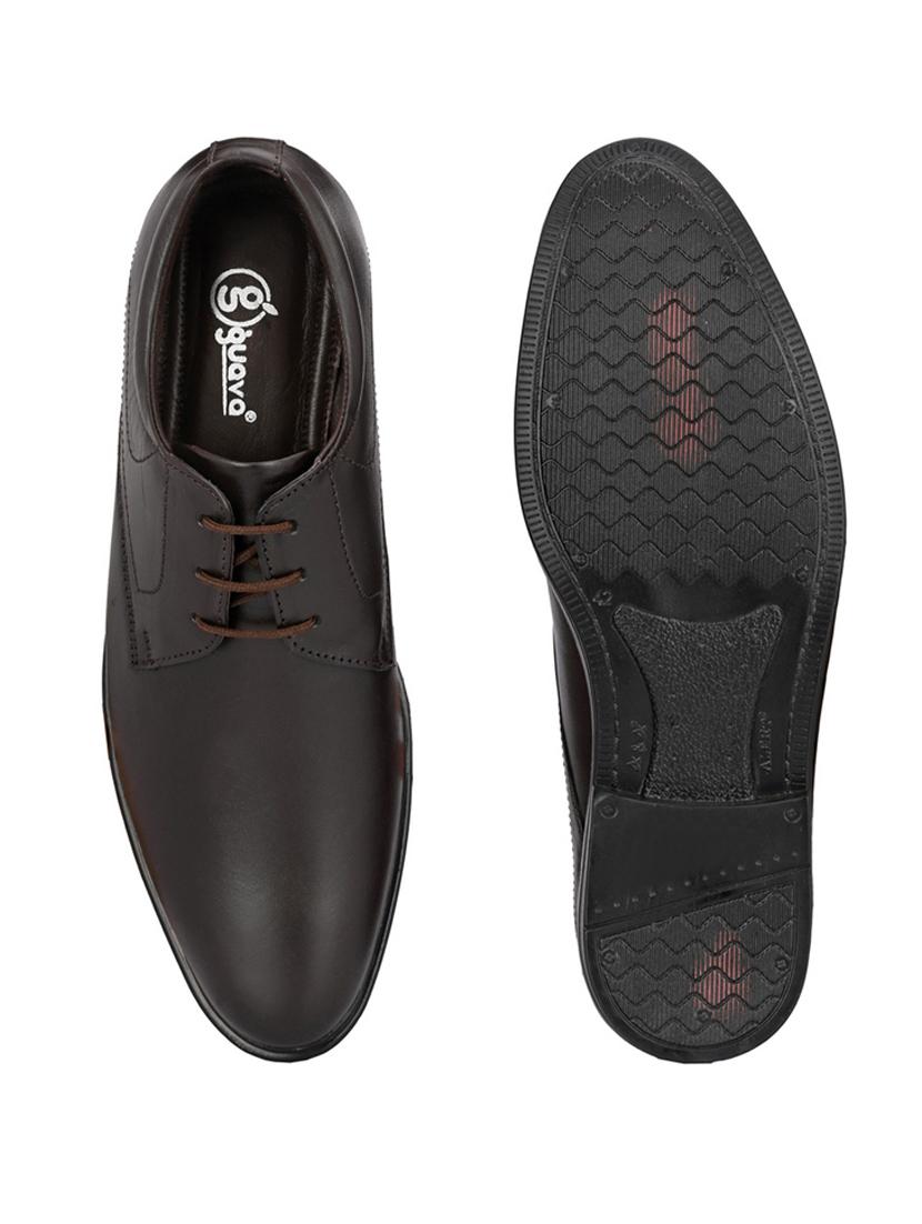 brown leather laceup derbies - 19343033 - Standard Image - 6