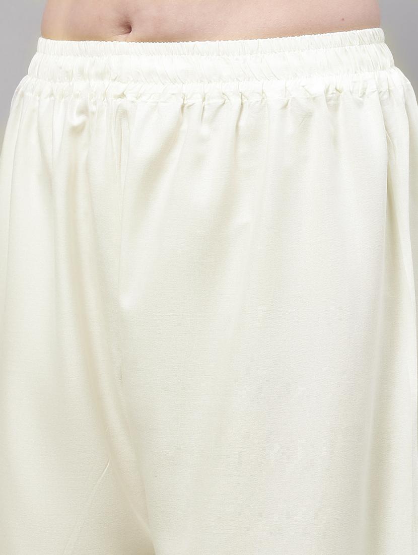 offwhite viscose flared palazzo - 19343055 - Standard Image - 4