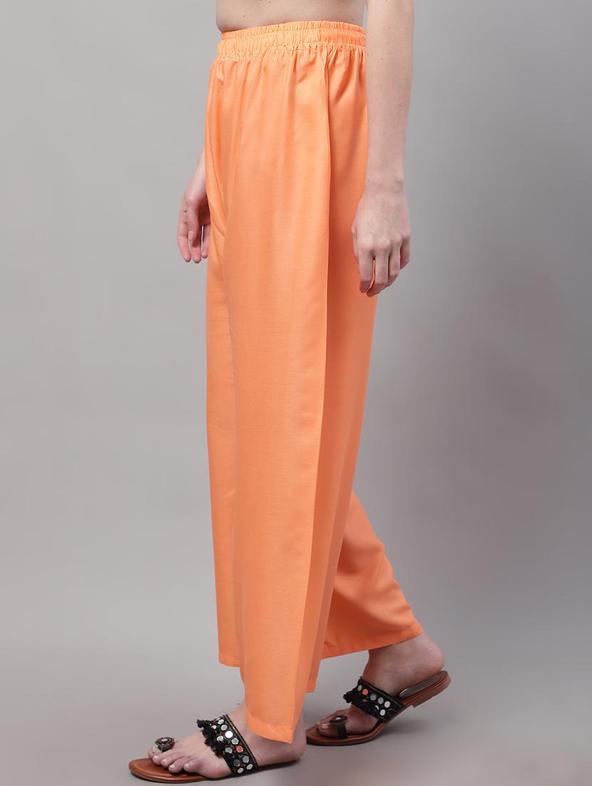 solid viscose flared palazzo - 19343057 - Standard Image - 1