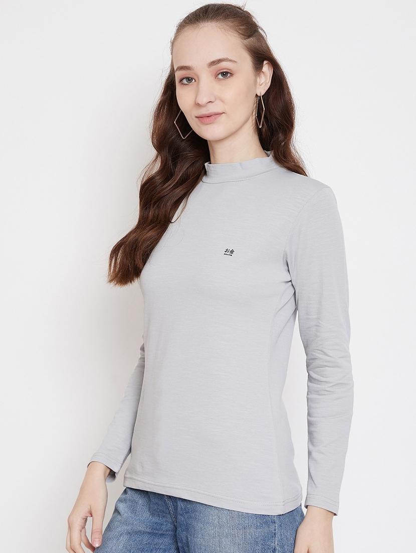 grey long sleeves regular tee - 19344327 - Standard Image - 1