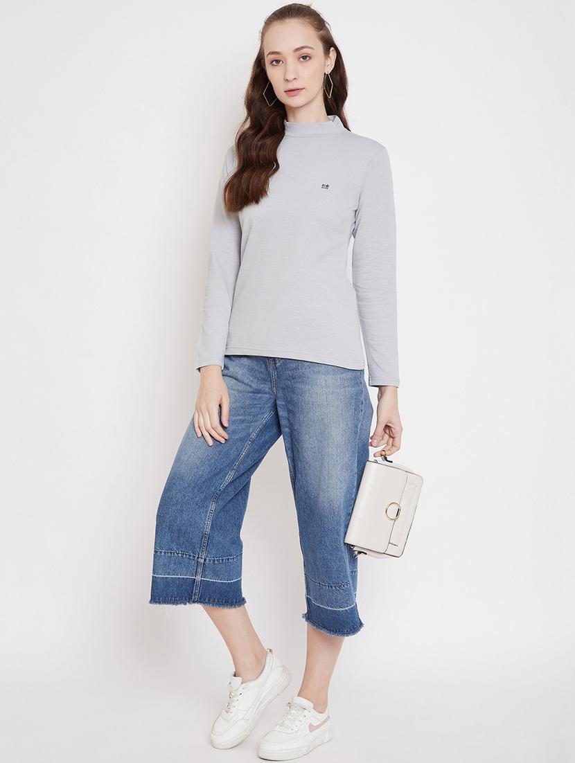 grey long sleeves regular tee - 19344327 - Standard Image - 4