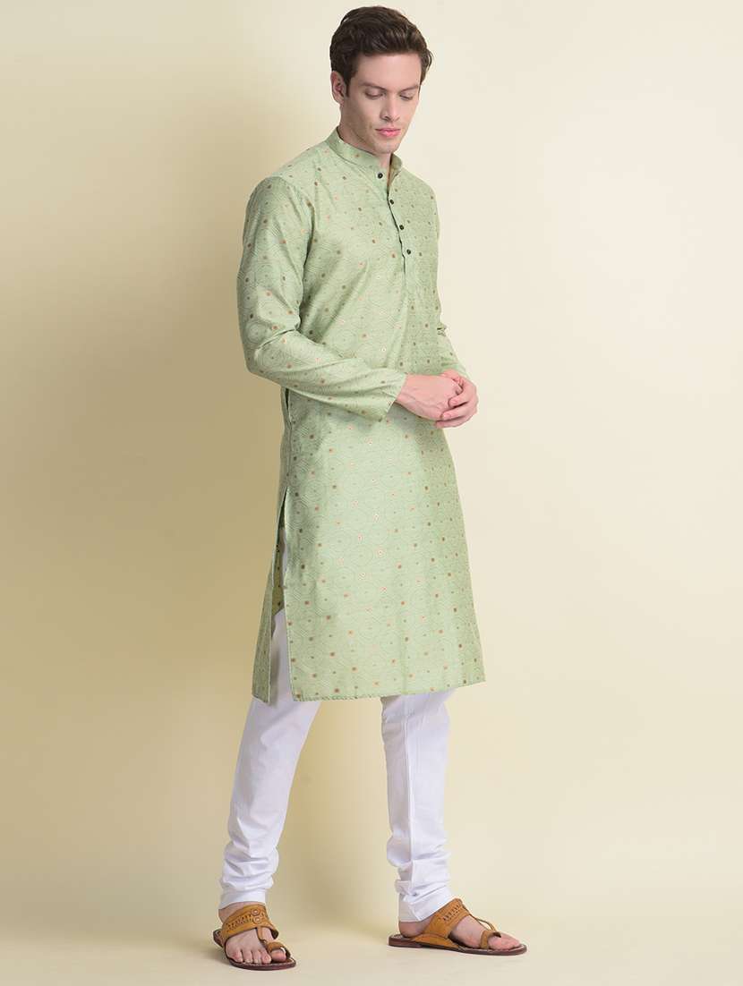 men self design kurta churidar ethnic wear set - 19344362 -  Standard Image - 1