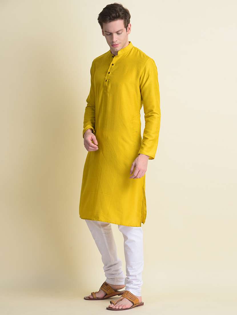 men solid kurta churidar ethnic wear set - 19344374 -  Standard Image - 1