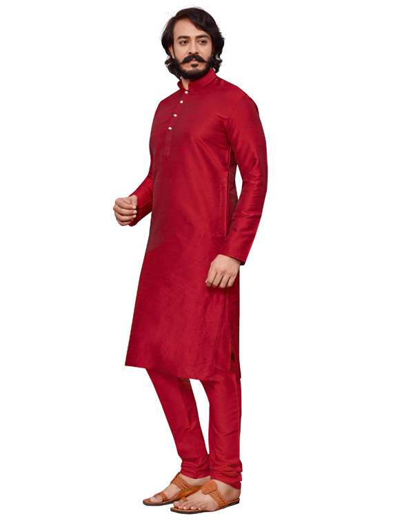 solids cotton kurta pyjama set - 19345576 -  Standard Image - 1
