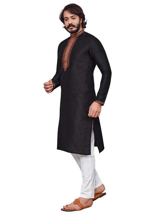 solids cotton kurta pyjama set - 19345579 -  Standard Image - 1