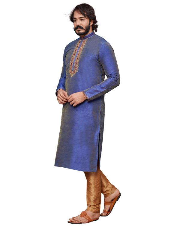 solids cotton kurta pyjama set - 19345587 -  Standard Image - 1