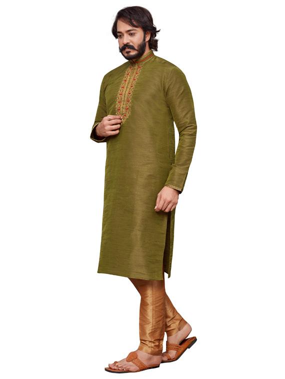 solids cotton kurta pyjama set - 19345588 - Standard Image - 1