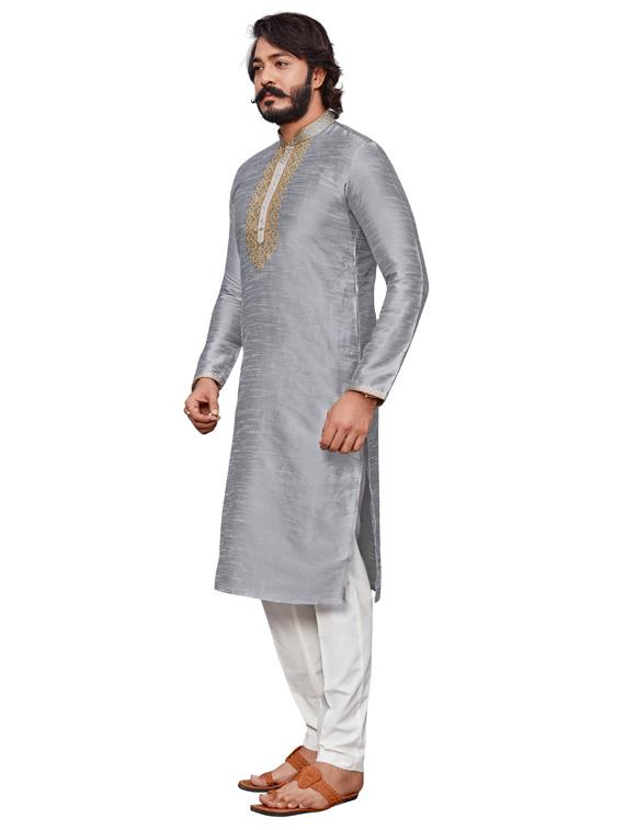 solids cotton kurta pyjama set - 19345595 - Standard Image - 1
