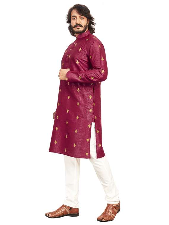 embroidered cotton kurta pyjama set - 19345645 -  Standard Image - 1