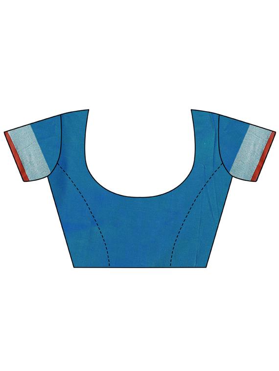 blue self design saree with blouse - 19345691 - Standard Image - 1
