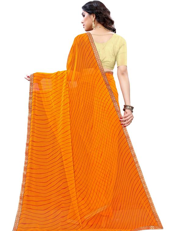yellow stripes saree with blouse - 19345705 - Standard Image - 1