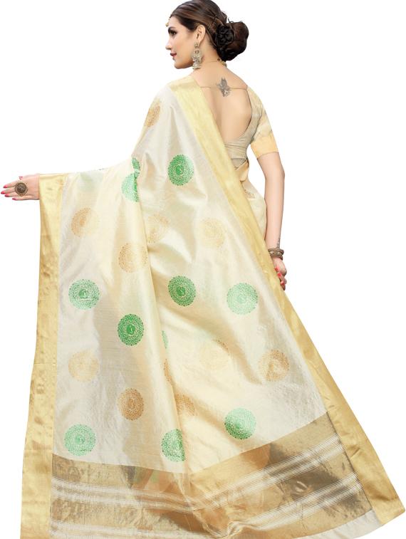 beige self design saree - 19345707 - Standard Image - 1