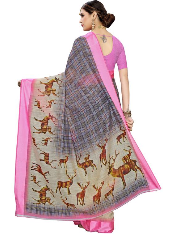 pink printed saree - 19345726 -  Standard Image - 1