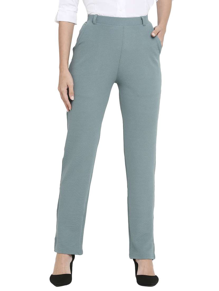 green solid peg trouser