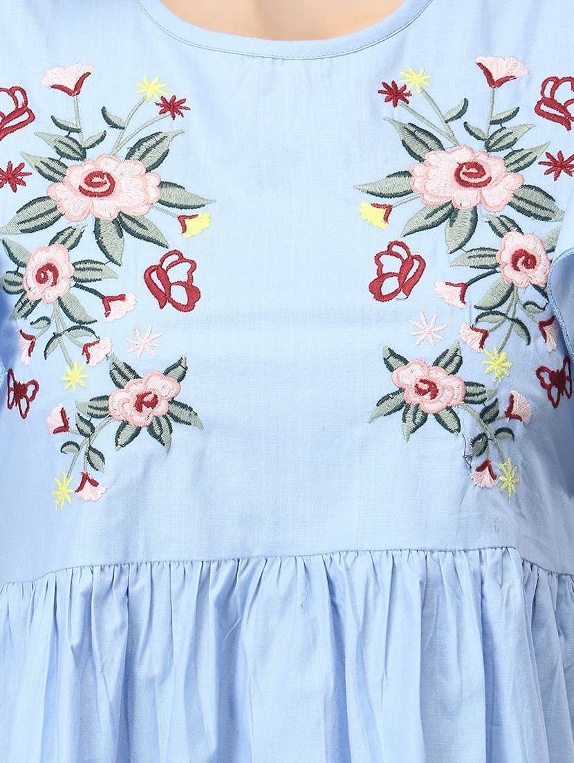 blue cotton peplum top - 19349386 -  Standard Image - 4