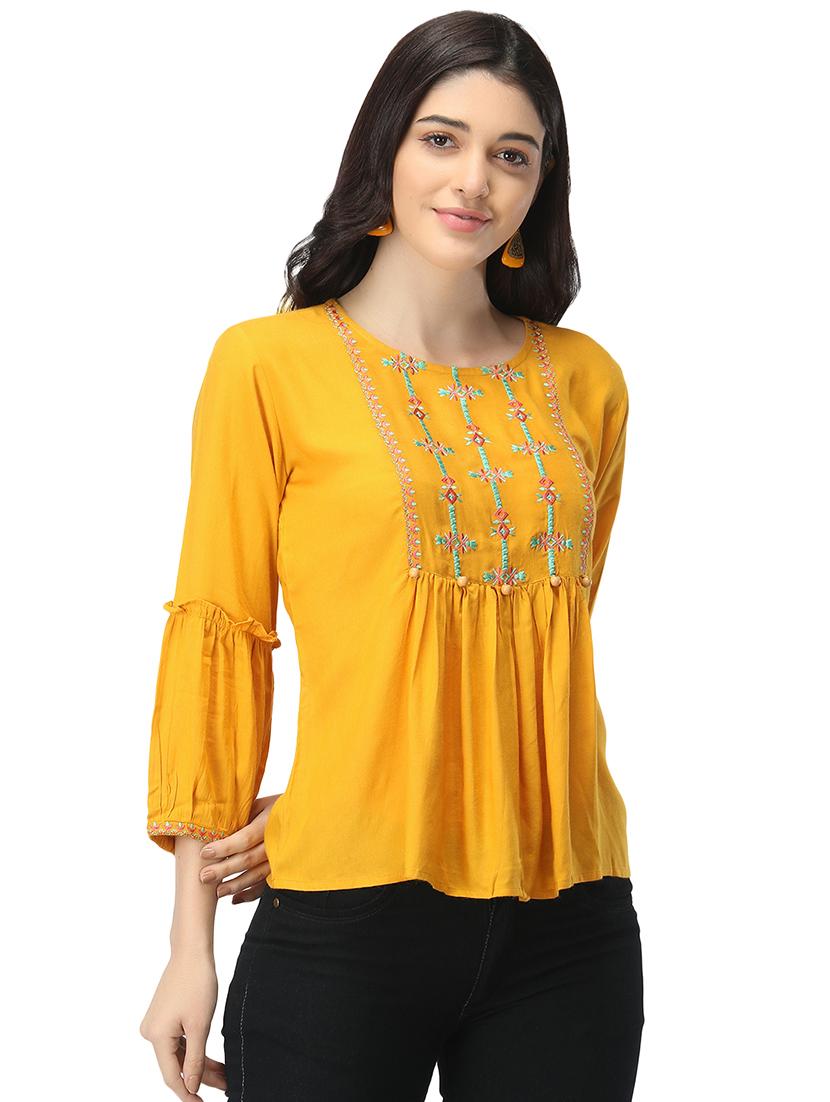 yellow regular top - 19349391 - Standard Image - 1