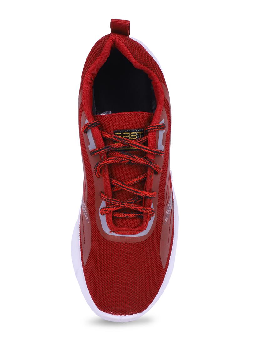 maroon mesh sport shoes - 19349414 - Standard Image - 4