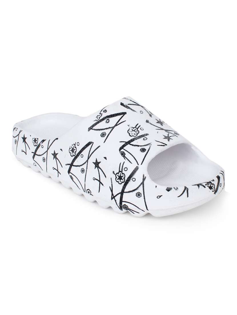 white rubber slip on flip flops - 19349421 -  Standard Image - 1