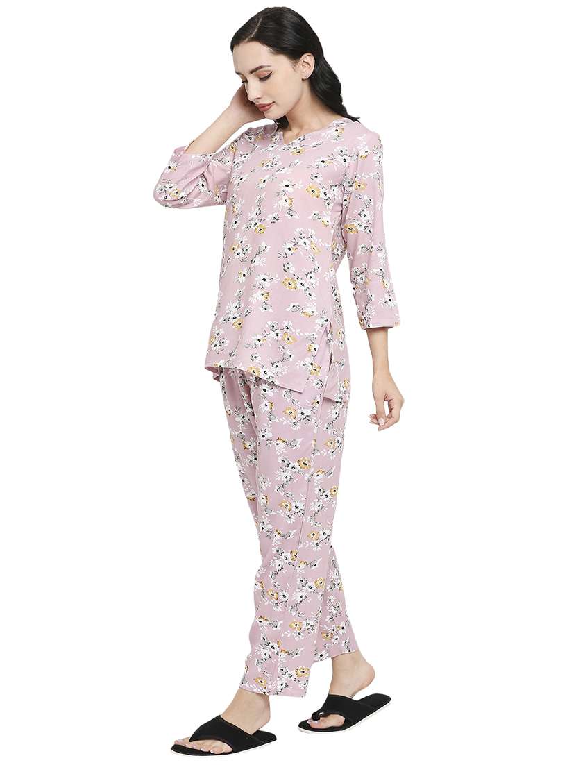 women printed night suit set - 19349772 -  Standard Image - 1