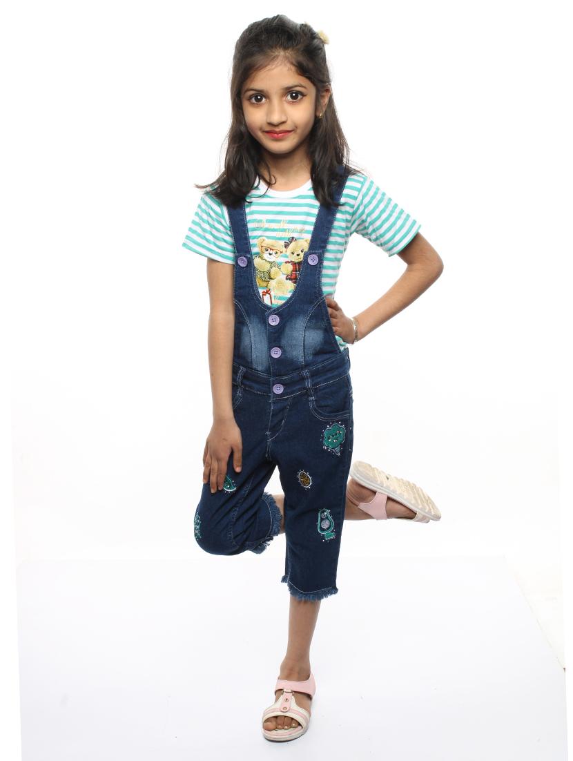 solids denim dungarees - 19350878 - Standard Image - 1