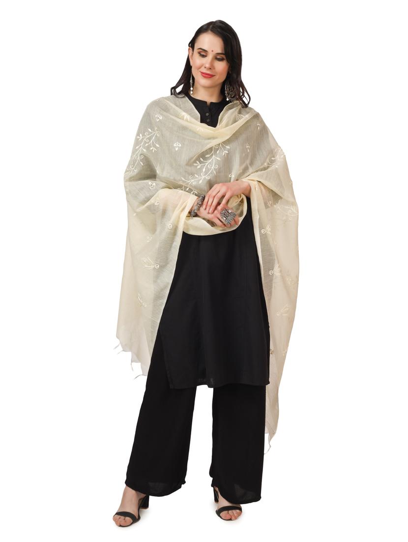 offwhite cotton dupatta - 19351547 - Standard Image - 1