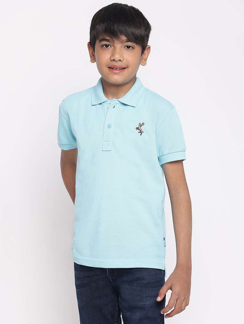 boys polo neck solid t-shirt