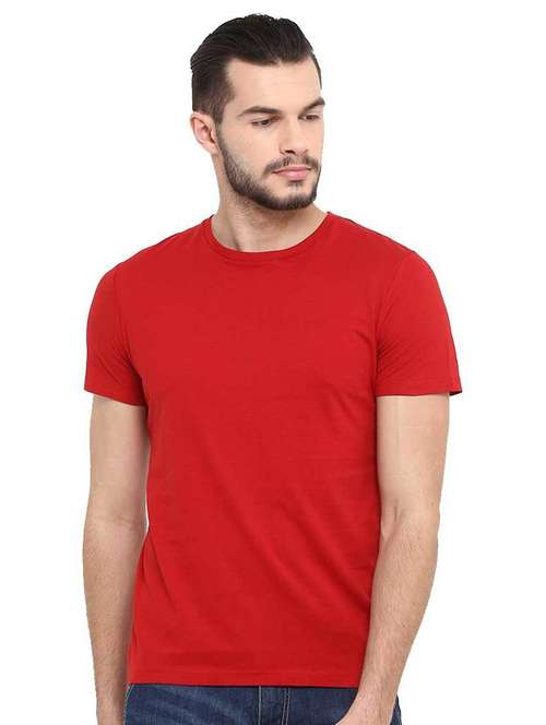 red solid regular t-shirt - 19353132 -  Standard Image - 0