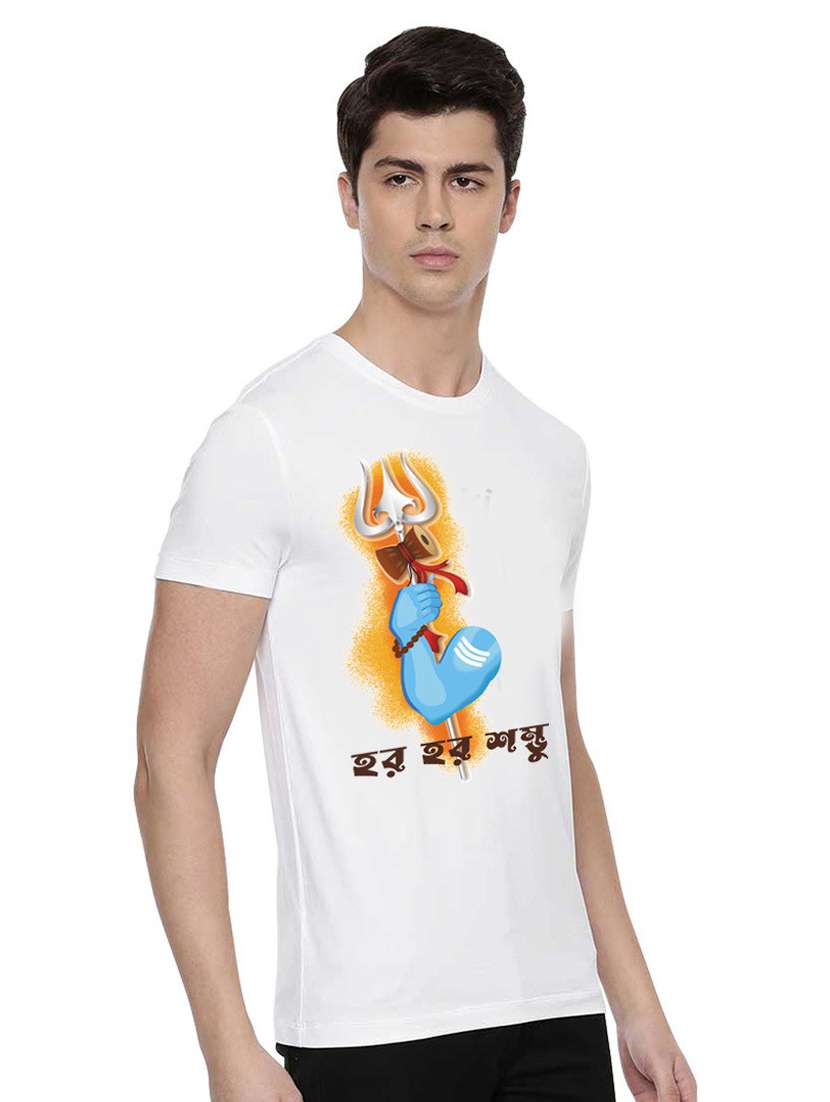 men round neck front print t-shirt - 19353163 -  Standard Image - 1