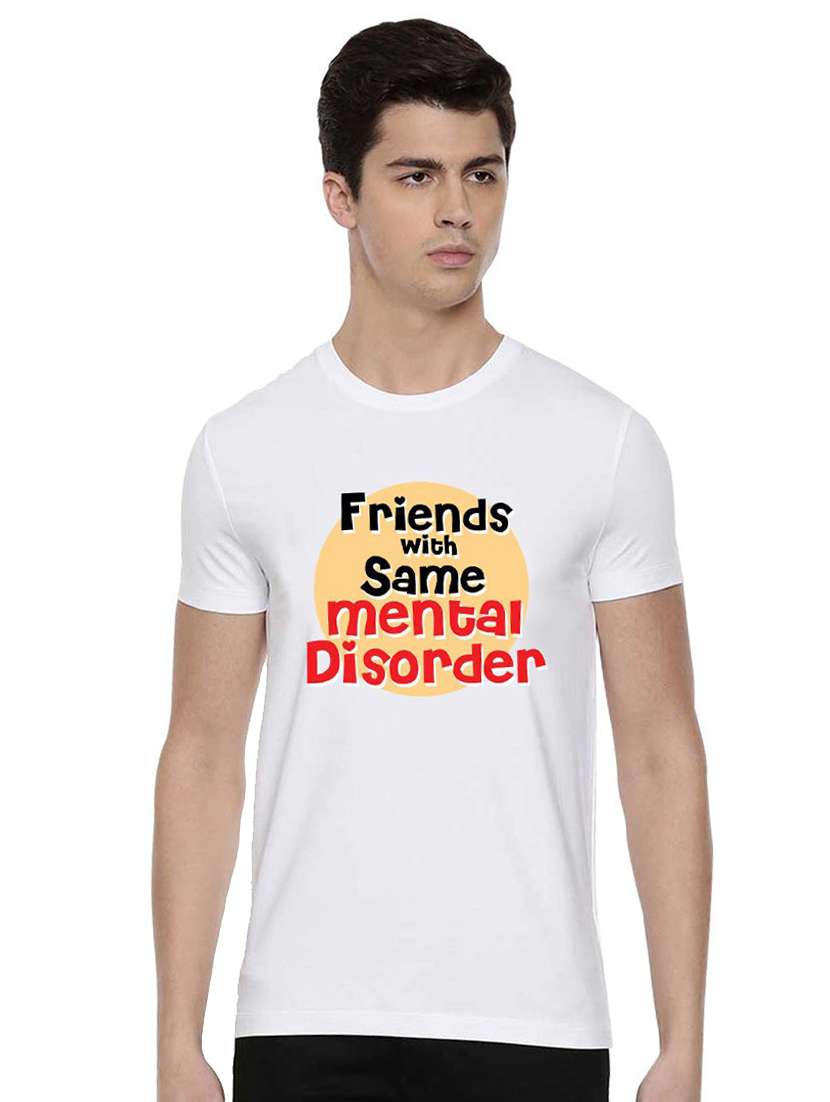 men round neck front print t-shirt