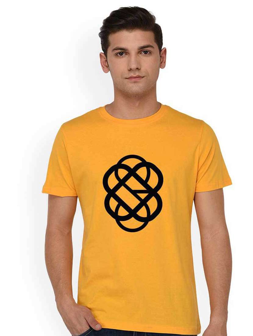 men front print short sleeve t-shirt