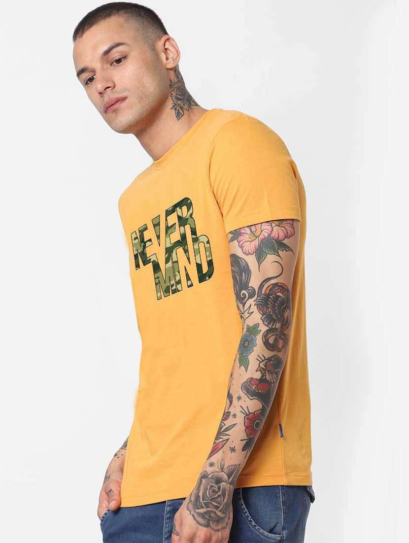 men typographic printed round neck t-shirt - 19353322 -  Standard Image - 1
