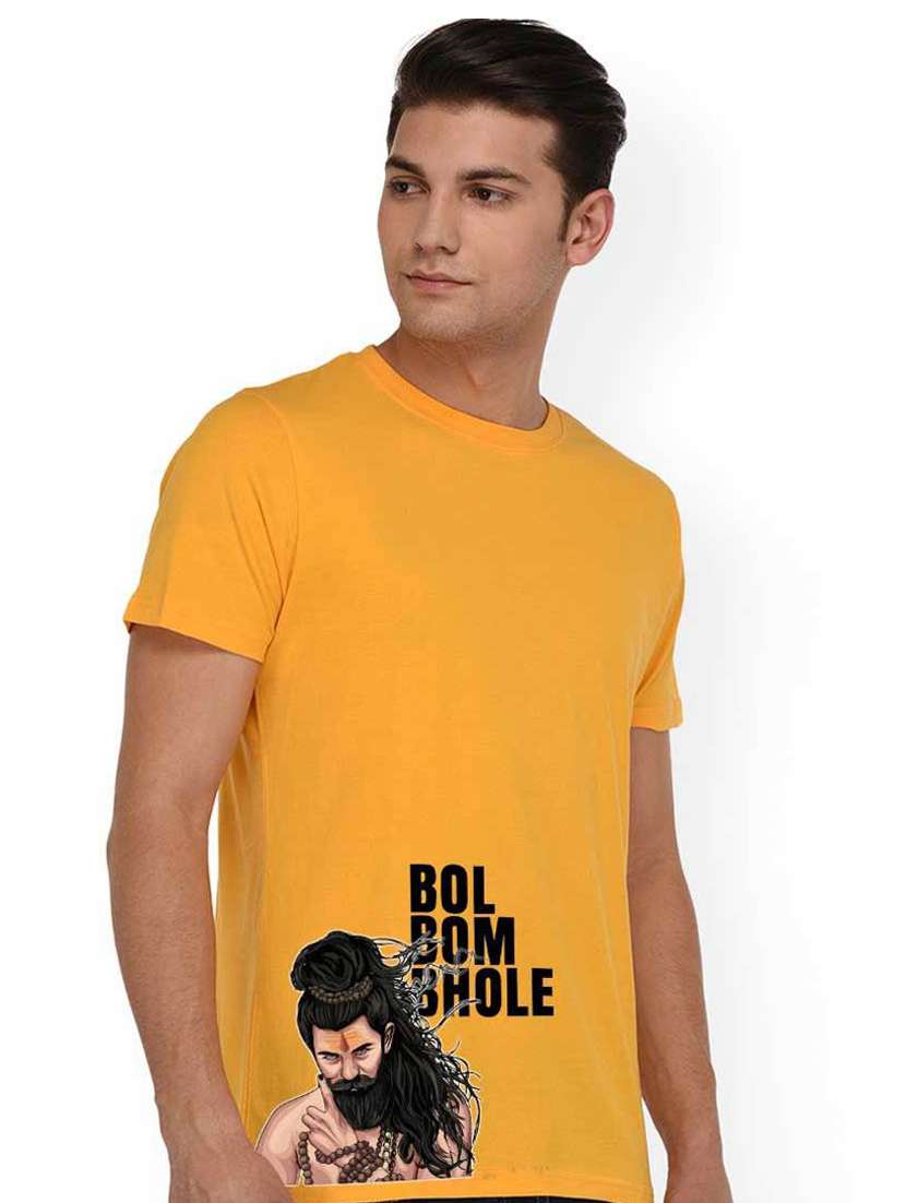 men round neck placement print t-shirt - 19353323 -  Standard Image - 1