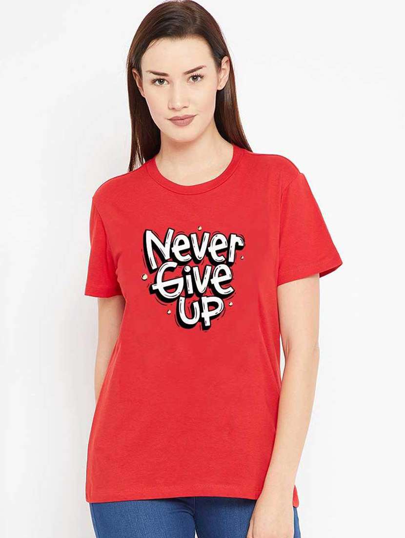 women round neck front print t-shirt