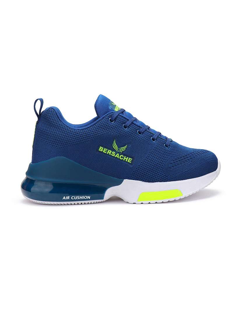 blue canvas sport shoes