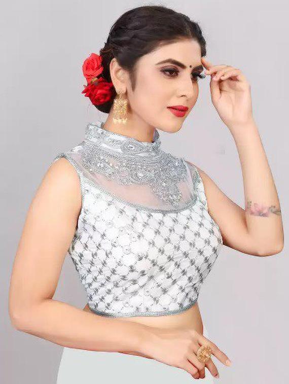 white embroidered regular blouse - 19355265 -  Standard Image - 1