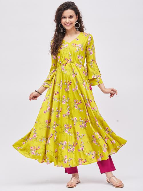 women's flared kurta - 19366652 - Standard Image - 0