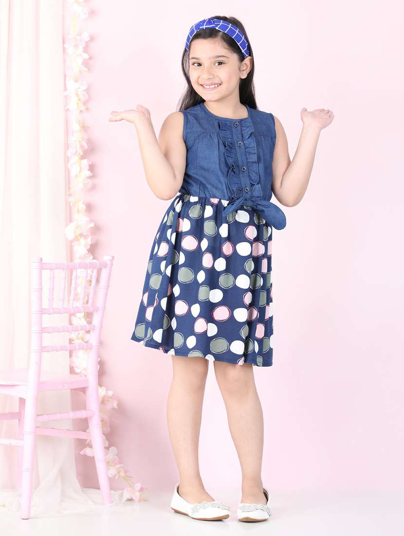 girls round neck sleeveless frock - 19370746 -  Standard Image - 1