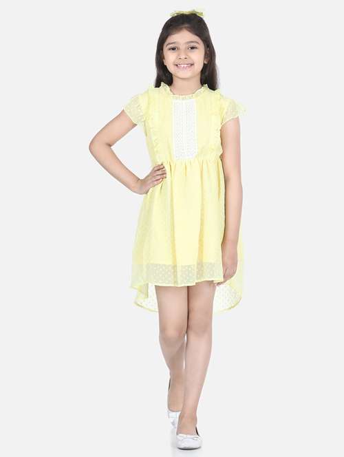 girls round neck short sleeves frock - 19370814 -  Standard Image - 0