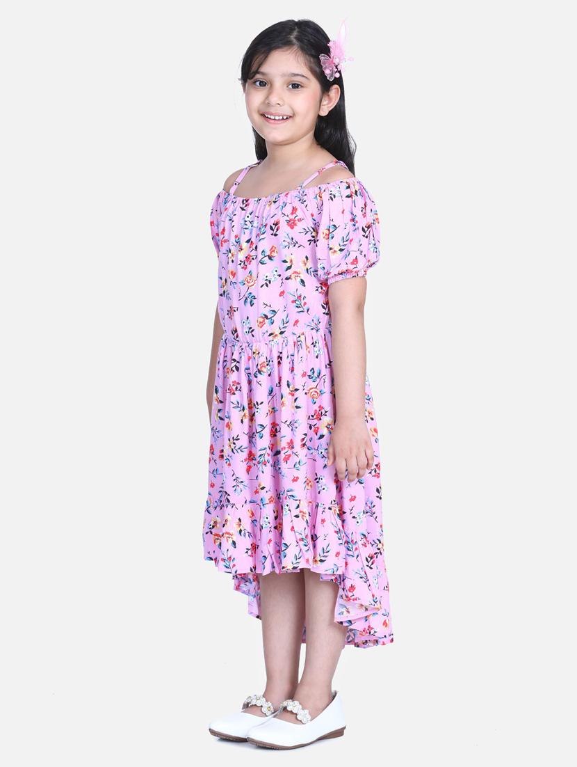 girls shoulder strap cold shoulder frock - 19370818 -  Standard Image - 1