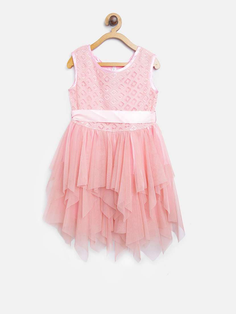 girls round neck sleeveless frock