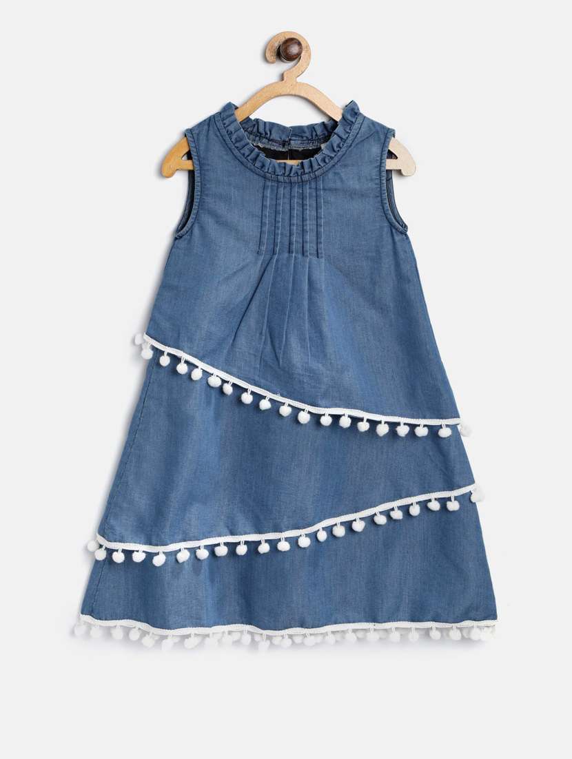 girls round neck sleeveless frock