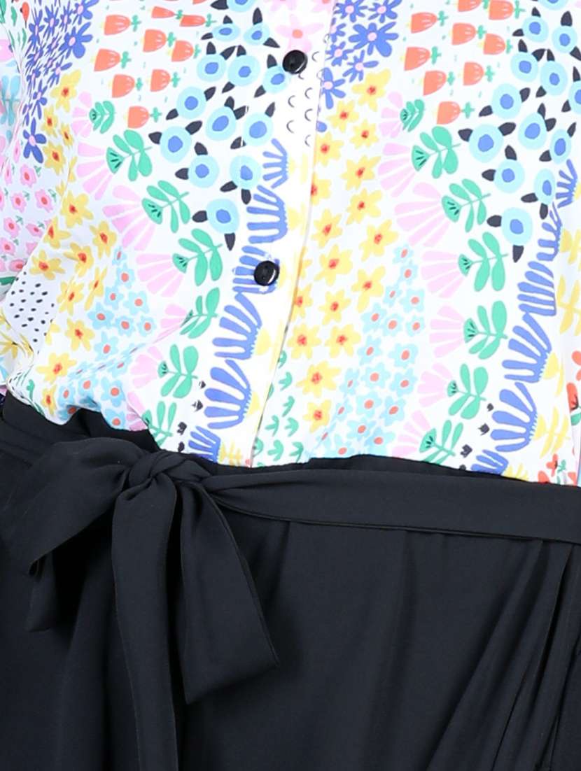 multi colored polyester full length jumpsuit jump suit - 19370891 -  Standard Image - 4