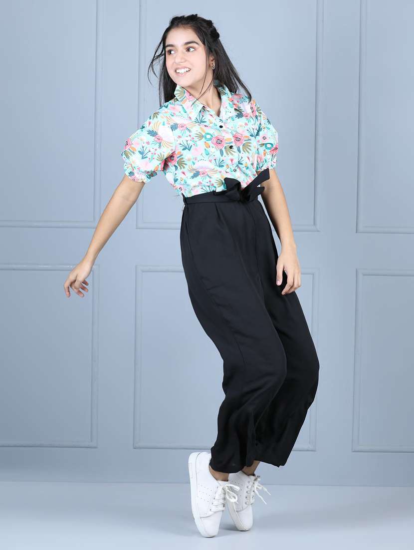 multi colored polyester full length jump suit - 19370893 -  Standard Image - 1