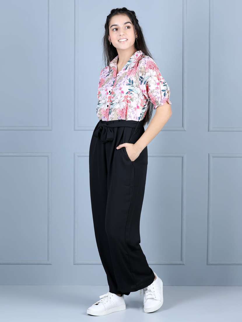 multi colored polyester full length jumpsuit  - 19370895 -  Standard Image - 1